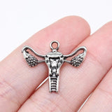 Antique Silver Alloy Uterus Charms 18*23mm AAC763