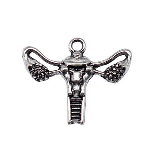 Antique Silver Alloy Uterus Charms 18*23mm AAC763