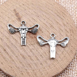 Antique Silver Alloy Uterus Charms 18*23mm AAC763