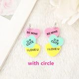 8Pcs Acrylic Heart Charms for DIY Jewelry Making