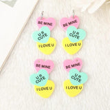 8Pcs Acrylic Heart Charms for DIY Jewelry Making