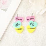 8Pcs Acrylic Heart Charms for DIY Jewelry Making