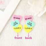 8Pcs Acrylic Heart Charms for DIY Jewelry Making