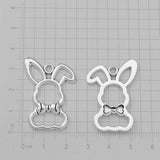 15pcs Antique Silver Plated Easter Rabbit Charms Bunny Pendants