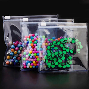 10pcs Clear PVC Zip Lock Bags Earrings Storage Pouch Self Sealing Jewelry Pack