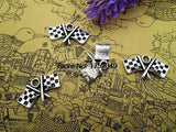20pcs Tibetan Silver Checkered Flags Charms 12x22mm