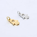 5Pcs/Lot Love Heart Shape Palm Charms Stainless Steel Hamsa Hand Pendants