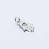 5Pcs/Lot Love Heart Shape Palm Charms Stainless Steel Hamsa Hand Pendants