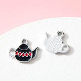 10pcs Enamel Teapot Tea Cup Charms DIY Jewelry Making 11*15mm