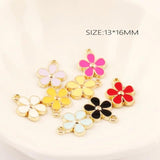 30PCS/Lot DIY Flower Pendants Charms Drop Metal Alloy Bracelet Charm