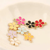 30PCS/Lot DIY Flower Pendants Charms Drop Metal Alloy Bracelet Charm