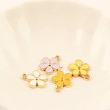 30PCS/Lot DIY Flower Pendants Charms Drop Metal Alloy Bracelet Charm
