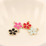 30PCS/Lot DIY Flower Pendants Charms Drop Metal Alloy Bracelet Charm