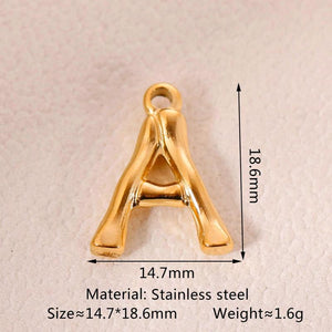 3Pcs/Lot Stainless Steel Initial A-Z Alphabet Pendant