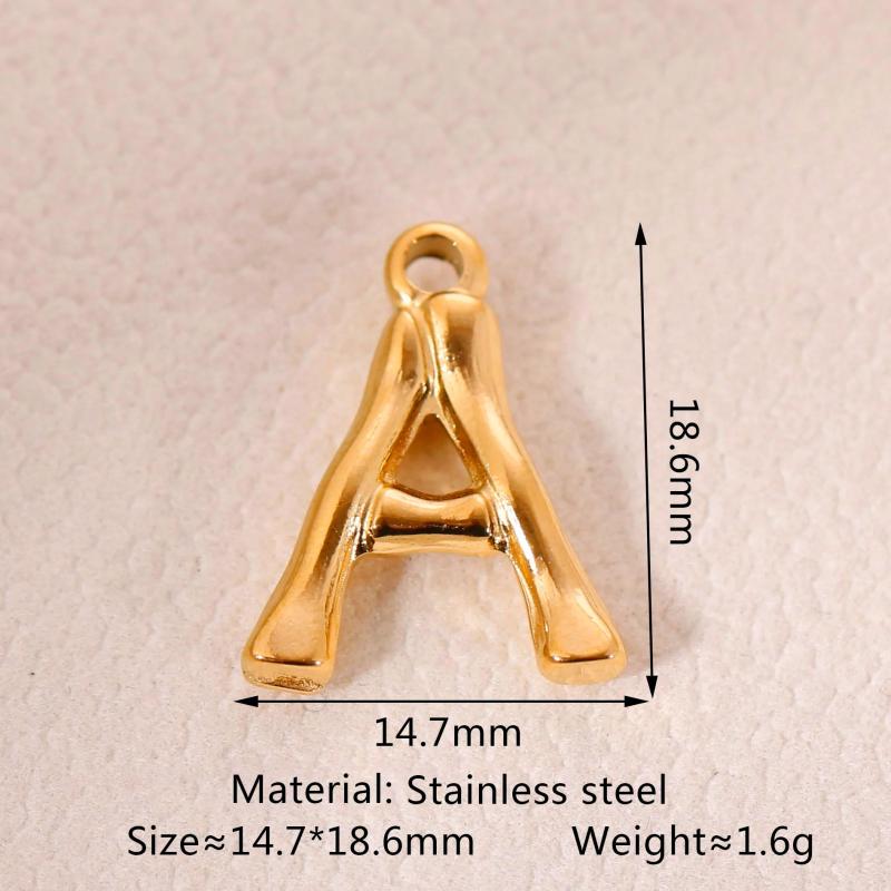 3Pcs/Lot Stainless Steel Initial A-Z Alphabet Pendant