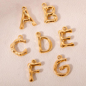 3Pcs/Lot Stainless Steel Initial A-Z Alphabet Pendant
