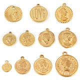 5pcs 316L SS Coin Charms Queen Angel Pendants for Jewelry Making