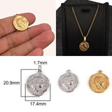 5pcs 316L SS Coin Charms Queen Angel Pendants for Jewelry Making