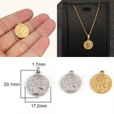 5pcs 316L SS Coin Charms Queen Angel Pendants for Jewelry Making