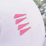 30pcs 5*16mm Copper Enamel Triangle Charms For Earring Necklace