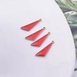 30pcs 5*16mm Copper Enamel Triangle Charms For Earring Necklace