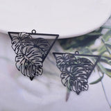 30pcs AB6556 32mm Painted Triangle Tropical Leaves Earring Charms