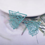 30pcs AB6556 32mm Painted Triangle Tropical Leaves Earring Charms