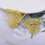30pcs AB6556 32mm Painted Triangle Tropical Leaves Earring Charms