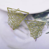 30pcs AB6556 32mm Painted Triangle Tropical Leaves Earring Charms