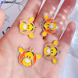 15pcs Enamel Animal Charms for DIY Jewelry Making Supplies