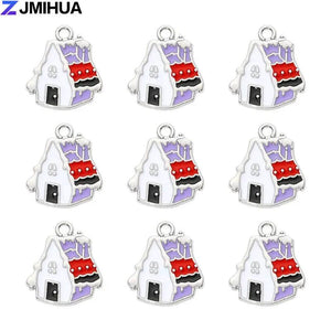 Enamel Charms House Pendants DIY Earrings Bracelets Crafts