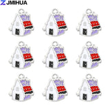 Enamel Charms House Pendants DIY Earrings Bracelets Crafts