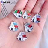 Enamel Charms House Pendants DIY Earrings Bracelets Crafts