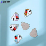 Enamel Charms House Pendants DIY Earrings Bracelets Crafts