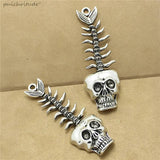 6pcs Vintage Steampunk Fish Charms for Jewelry Making D1028