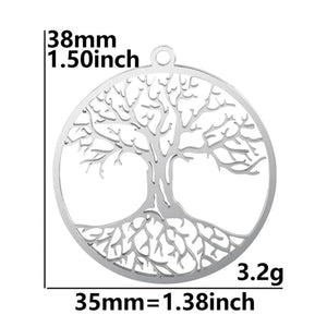 5pcs Tree Of Life Charm Pendant Stainless Steel Trees Charms For Jewelry Making