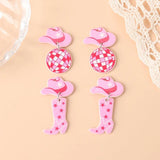10Pcs/Lot Pink Cowboy Hat Boots Charms for DIY Jewelry