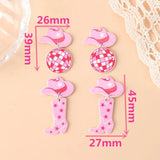 10Pcs/Lot Pink Cowboy Hat Boots Charms for DIY Jewelry