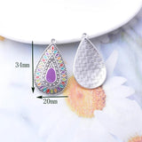 10pcs Bohemian Silver Enamel Purple Charms for Earrings DIY Making