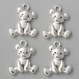 15pcs Little Bear Alloy Charms Silver Animal DIY Jewelry Findings