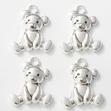 15pcs Little Bear Alloy Charms Silver Animal DIY Jewelry Findings