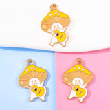 20Pcs Colorful Enamel Mushroom Pendants DIY Jewelry Making Accessories