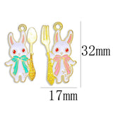 20Pcs Enamel Rabbit Pendant Charms for DIY Jewelry Making Keychain