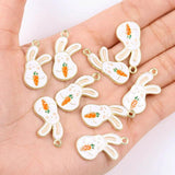 20Pcs Enamel Rabbit Pendant Charms for DIY Jewelry Making Keychain