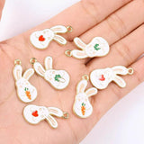 20Pcs Enamel Rabbit Pendant Charms for DIY Jewelry Making Keychain