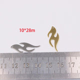 10pcs Stainless Steel Fire Coin Charms Pendant DIY Jewelry Unfading Colorless