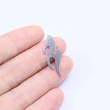 10pcs Stainless Steel Fire Coin Charms Pendant DIY Jewelry Unfading Colorless
