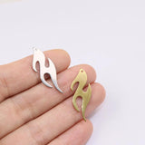 10pcs Stainless Steel Fire Coin Charms Pendant DIY Jewelry Unfading Colorless