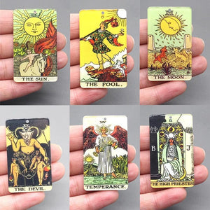 Mini Acrylic Tarot Card Earring Charms for DIY Jewelry 5x3cm