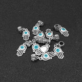 10pcs Tibetan Silver Fatima Hand Charm Beads